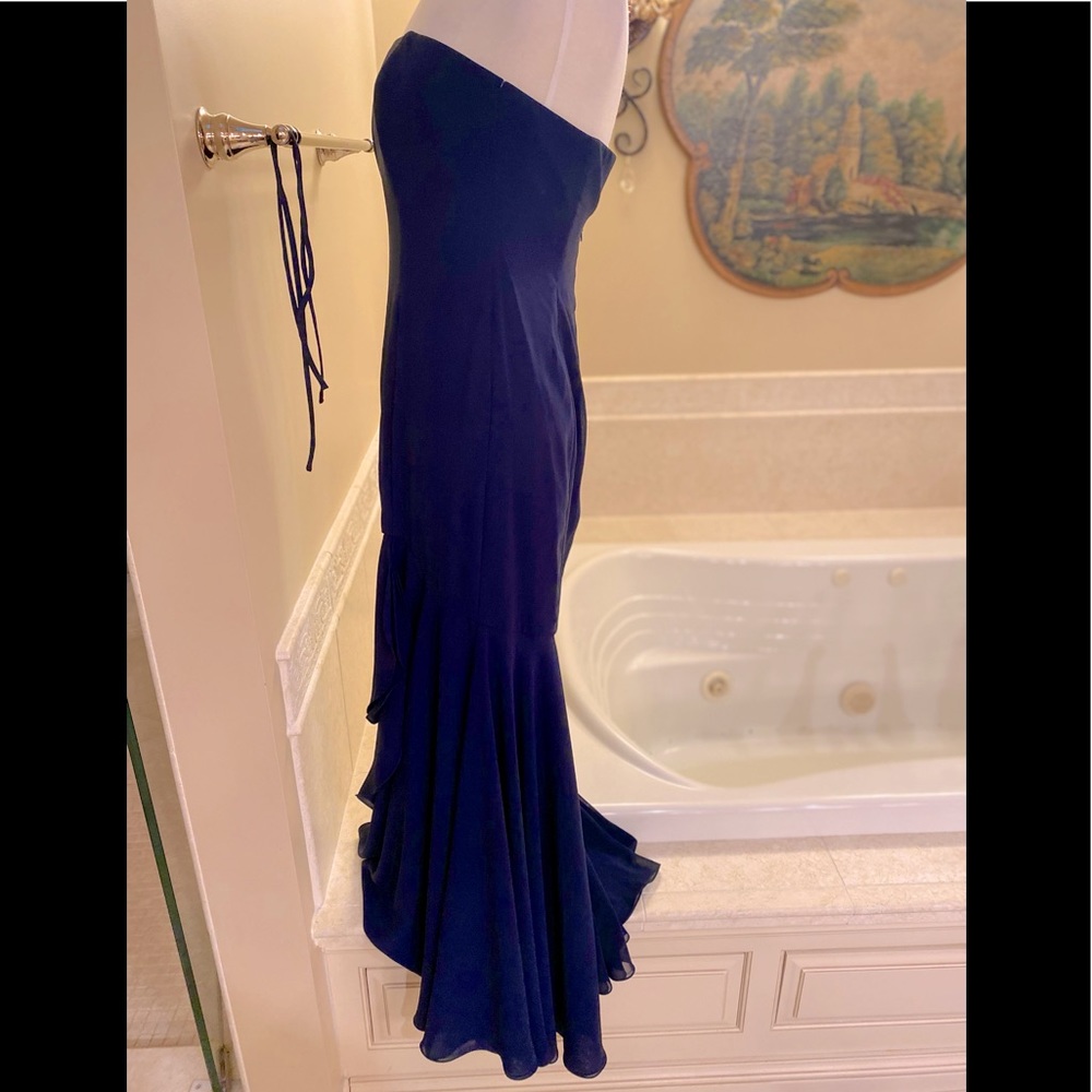 Classic Brand New After Six Navy Strapless Dress beautiful sexy bottom - Picture 5 of 14